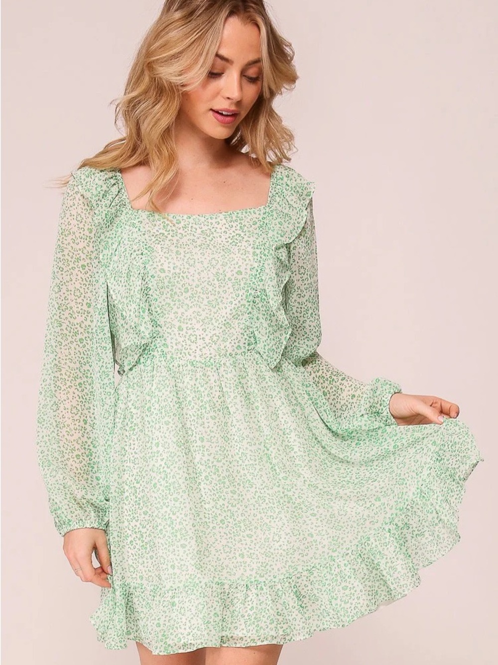 🆕🍓Lumiere Mint Meadow Mini Dress